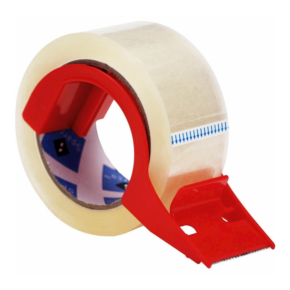 Sparco Heavy-duty Packaging Tape with Dispenser - 55 yd Length x 2" Width - 3" Core - Clear - 3 mil - Acrylic Backing - Dispenser Included - Tear Resistant, Split Resistant, Breakage Resistance - For . Picture 2