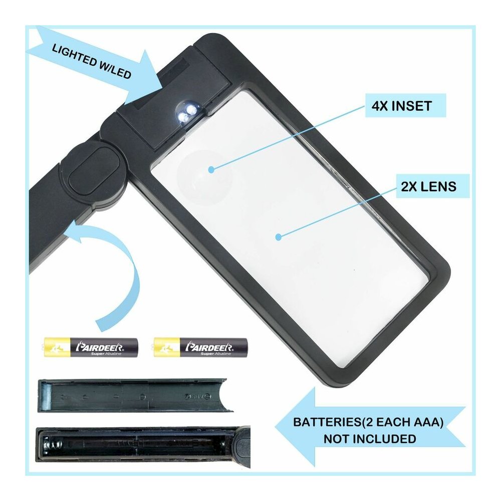 Sparco Rectangular Handheld Magnifier - Magnifying Area 2" Width x 4" Length - Acrylic Lens. Picture 2