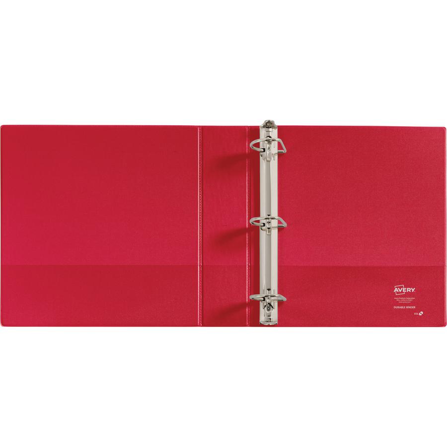 Avery&reg; Durable Binder - 2" Binder Capacity - Letter - 8 1/2" x 11" Sheet Size - 530 Sheet Capacity - 3 x Slant Ring Fastener(s) - 2 Pocket(s) - Polypropylene - Recycled - Pocket, Durable, Long Las. Picture 3