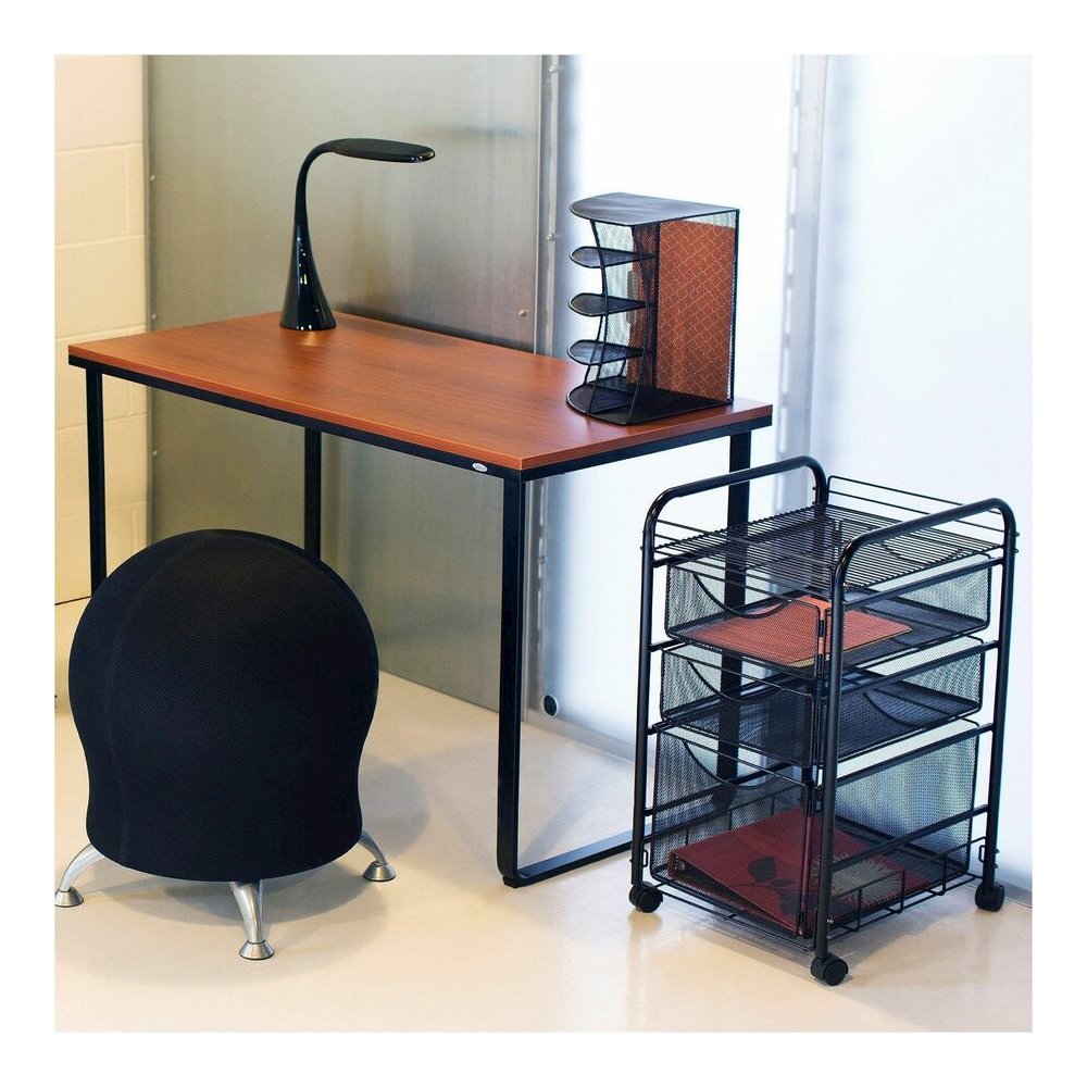 Safco Onyx Mesh Corner Organizer - 13" Height x 15" Width x 11" Depth - Desktop - Black - Steel - 1 Each. Picture 2
