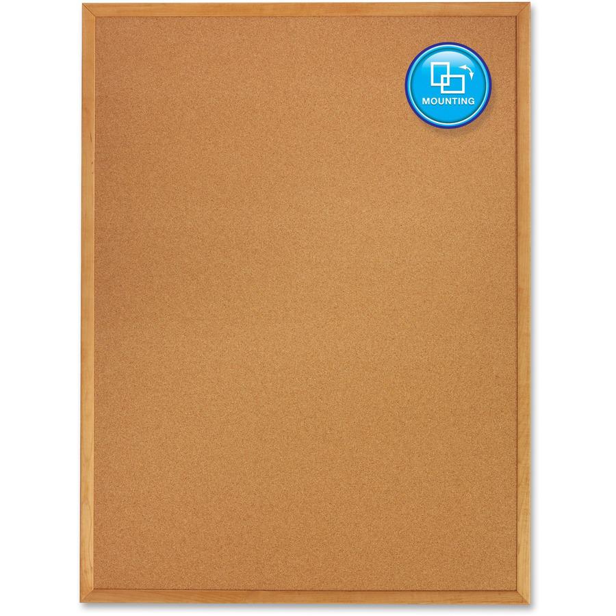 Quartet Classic Series Cork Bulletin Board - 36" Height x 60" Width - Brown Natural Cork Surface - Self-healing, Flexible, Durable - Oak Frame - 1 Each. Picture 5
