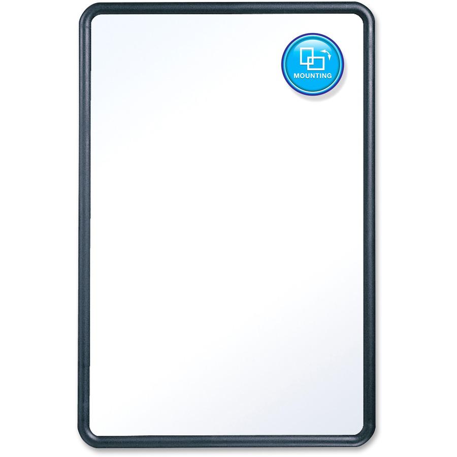 Quartet Contour Whiteboard - 36" (3 ft) Width x 24" (2 ft) Height - White Melamine Surface - Black Plastic Frame - Rectangle - Horizontal/Vertical - 1 Each. Picture 5