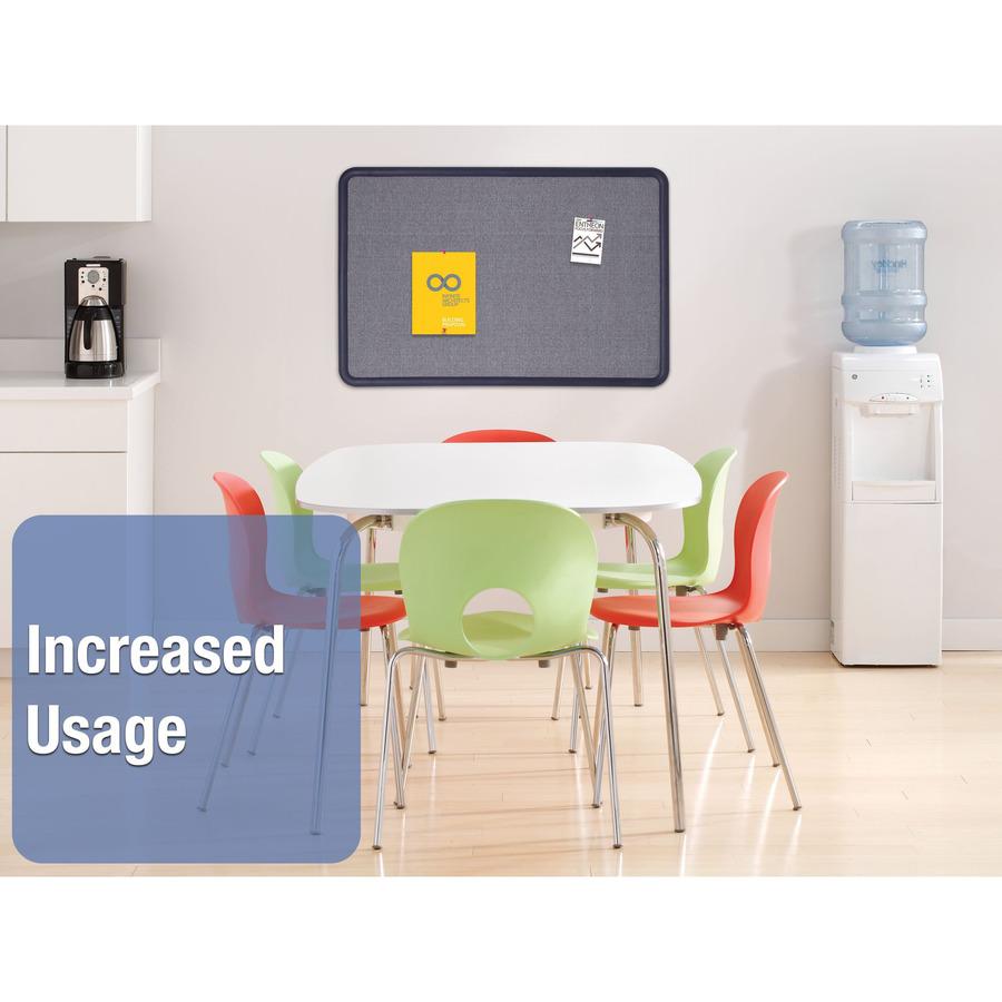 Quartet Contour Bulletin Board - 36" Height x 48" Width - Blue Fabric Surface - Durable, Self-healing - Navy Frame - 1 Each. Picture 4