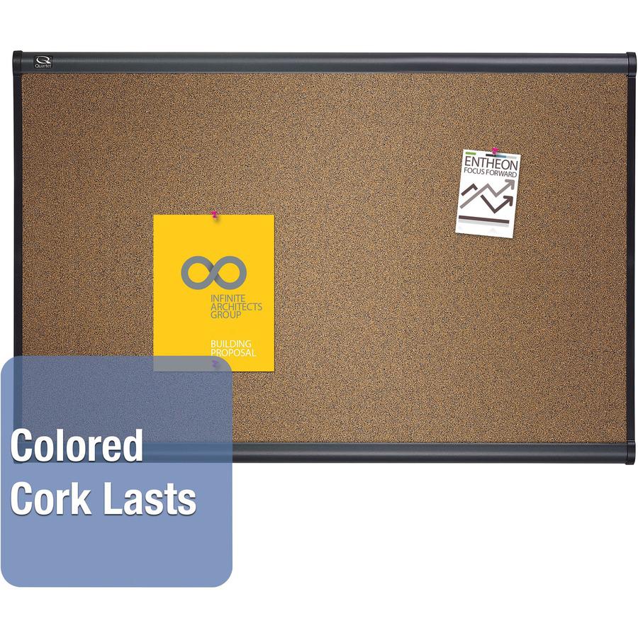 Quartet Prestige Bulletin Board - 48" Height x 72" Width - Brown Cork Surface - Self-healing, Durable - Graphite Frame - 1 Each. Picture 2