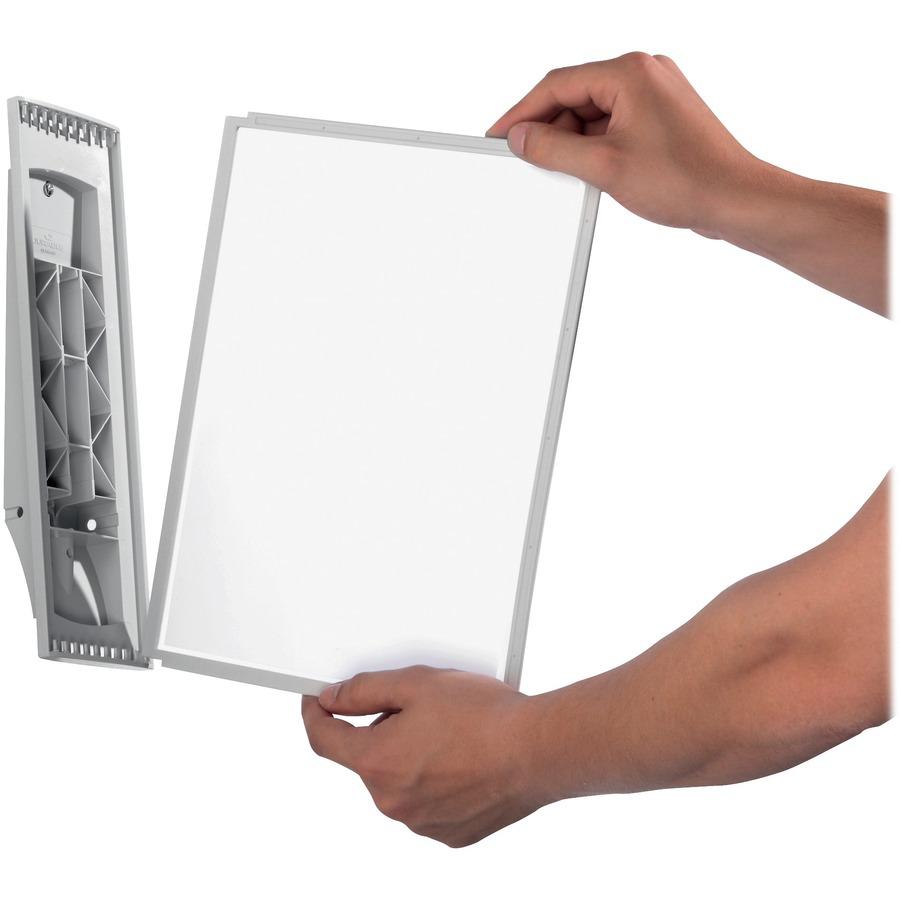 DURABLE&reg; SHERPA&reg; Wall Mounted Reference Display System - Wall Mountable - 10 Double Sided Panels - Letter Size - Anti-Reflective/Non-Glare - Gray. Picture 5