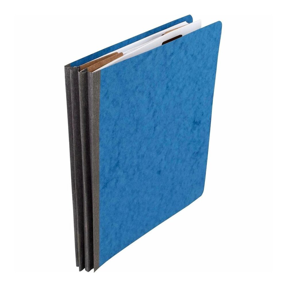 ACCO Letter Classification Folder - 3" Folder Capacity - 8 1/2" x 11" - 6 Fastener - 1" Fastener Capacity - 2 Divider - 6 pt. - Pressboard, Tyvek - Sky Blue - 10 / Box. Picture 4