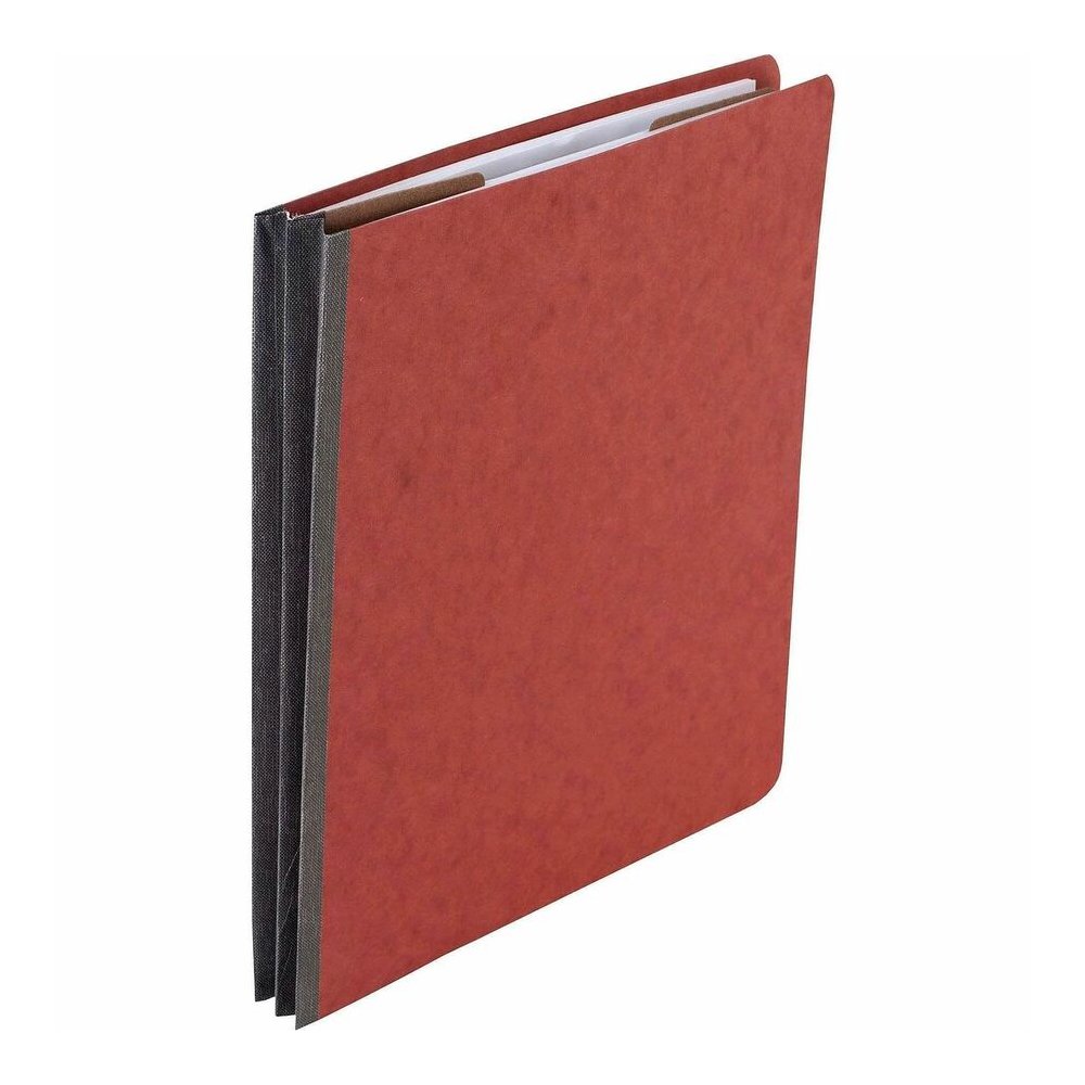 ACCO Letter Classification Folder - 2" Folder Capacity - 8 1/2" x 11" - 4 Fastener - Folder - 1 Divider - 4 pt. - Pressboard, Tyvek - Earth Red - 10 / Box. Picture 4