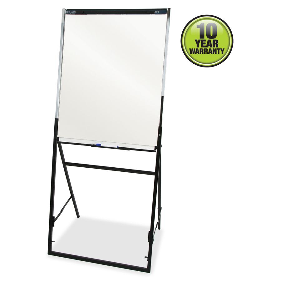 Quartet Futura Easel Whiteboard/Flip Chart - 26" (2.2 ft) Width x 35" (2.9 ft) Height - White Melamine Surface - Black Frame - Rectangle - 1 Each. Picture 4
