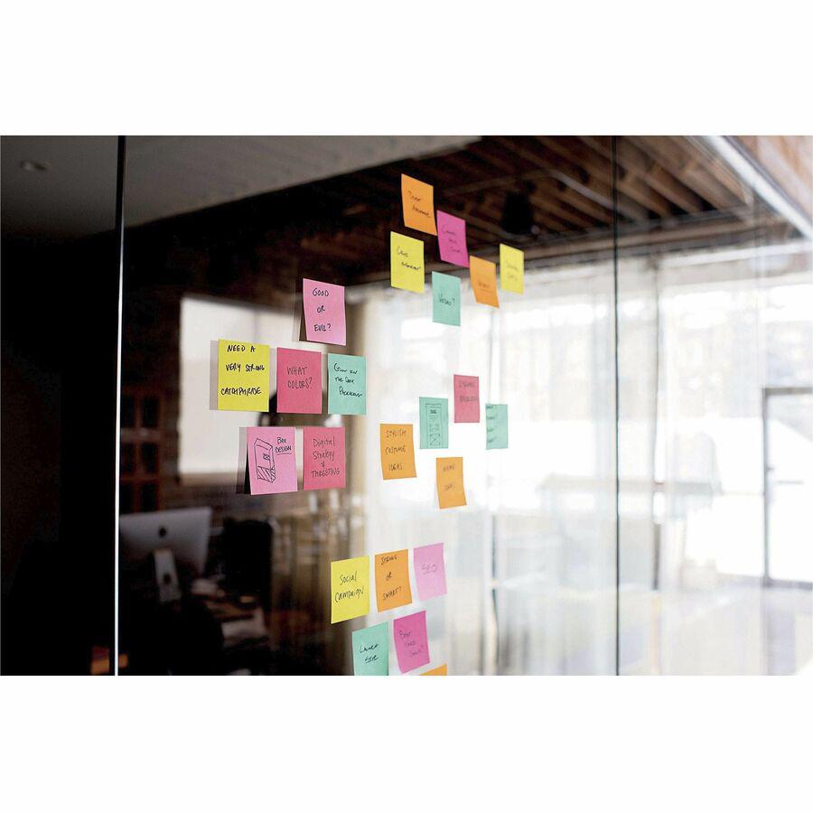 Post-it&reg; Super Sticky Dispenser Notes and Dispenser - 1080 - 3" x 3" - Square - 90 Sheets per Pad - Unruled - Blue, Orange, Green, Pink - Paper - Self-adhesive - 1 / Pack. Picture 10