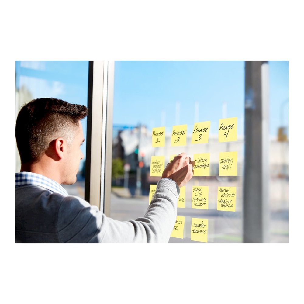 Post-it&reg; Super Sticky Dispenser Notes - 1080 - 3" Flag/Note Width x 3" Flag/Note Length - Square - 90 Sheets per Pad - Unruled - Canary Yellow - Paper - Self-adhesive, Repositionable - 1 Pack. Picture 3