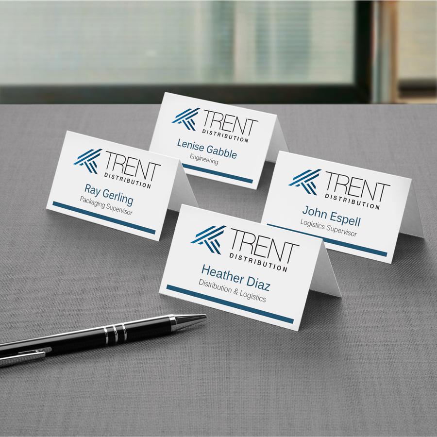 Avery&reg; Place Cards, Two-Sided Printing, 2" x 3-1/2" , 160 Cards (5302) - 97 Brightness - 2" x 3 1/2" - 160 / Box - Perforated, Heavyweight, Foldable, Rounded Corner, Jam-free, Smudge-free - White. Picture 5