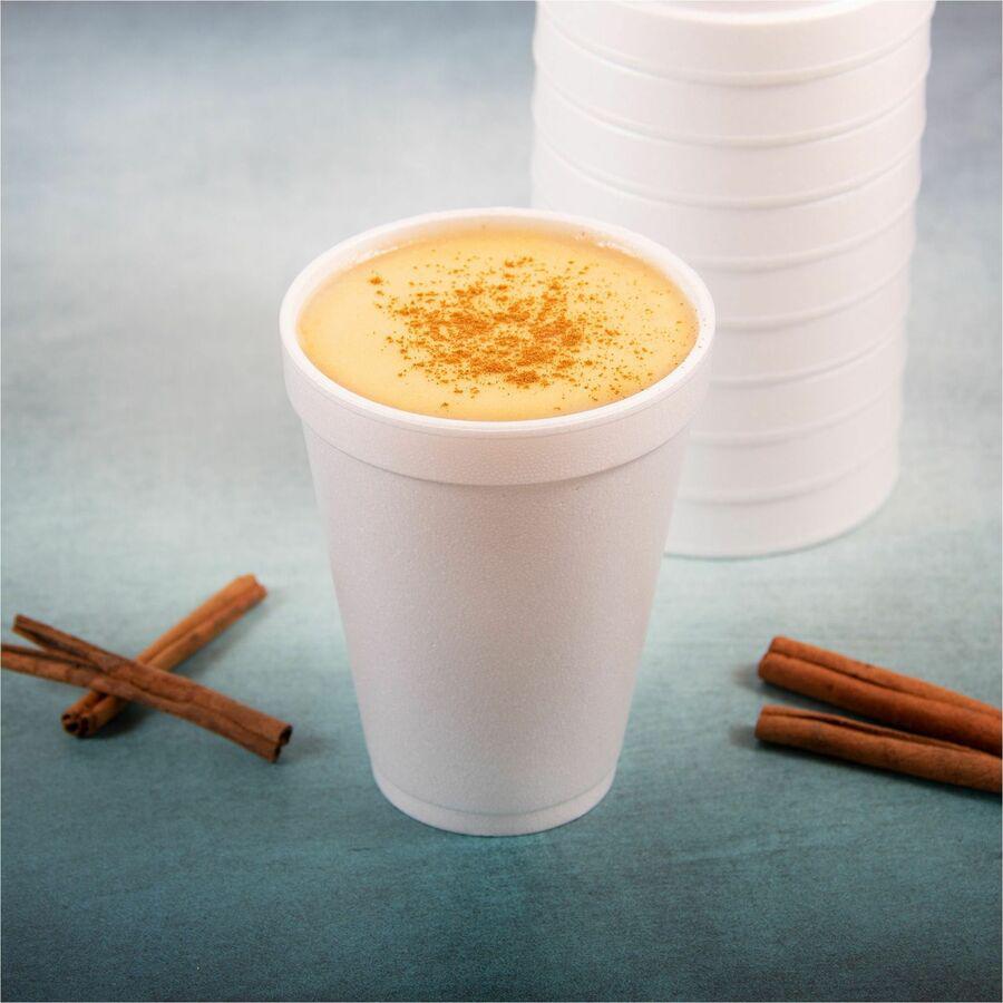 Dart 12 oz Insulated Foam Cups - 25 / Bag - 40 / Carton - White - Foam - Coffee, Soft Drink, Hot Cider, Hot Chocolate, Juice, Cappuccino, Tea, Cold Drink. Picture 4