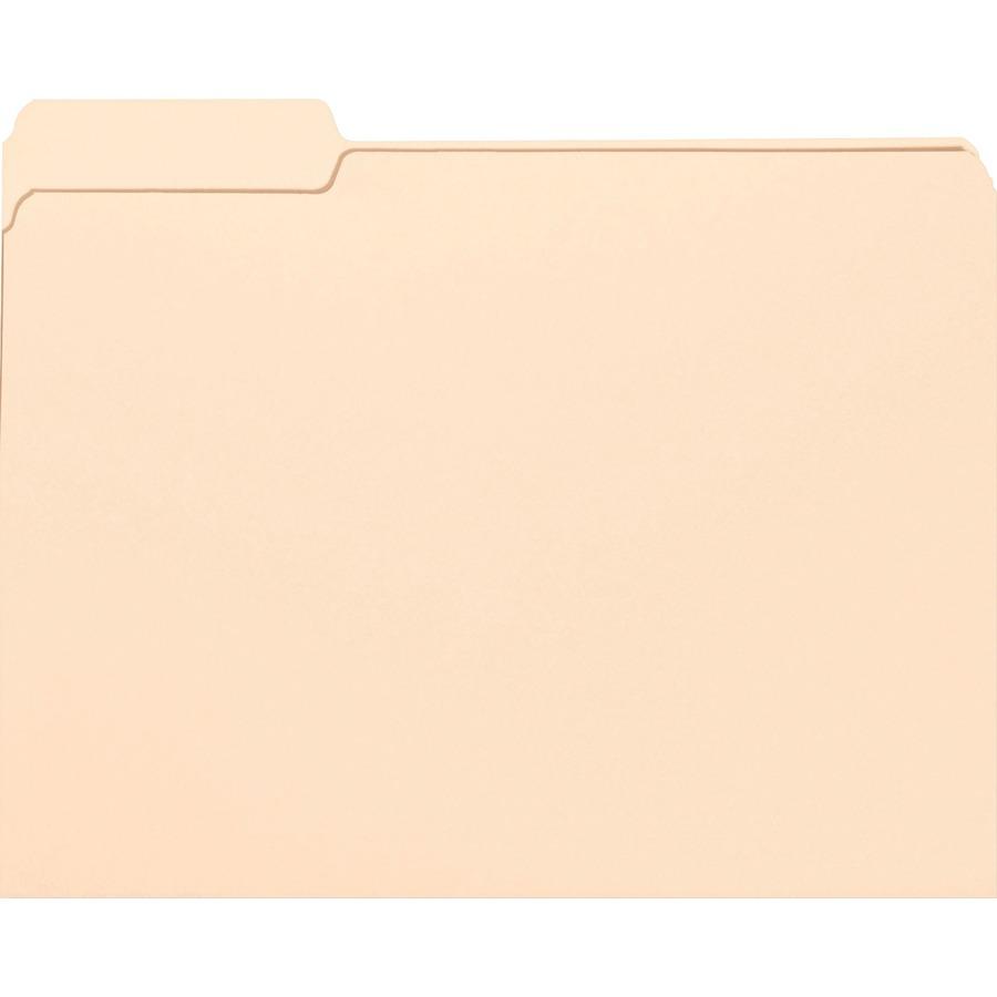 Nature Saver 1/3 Tab Cut Letter Recycled Top Tab File Folder - 8 1/2" x 11" - 3/4" Expansion - Top Tab Location - Assorted Position Tab Position - Manila - Manila - 100% Recycled - 100 / Box. Picture 4