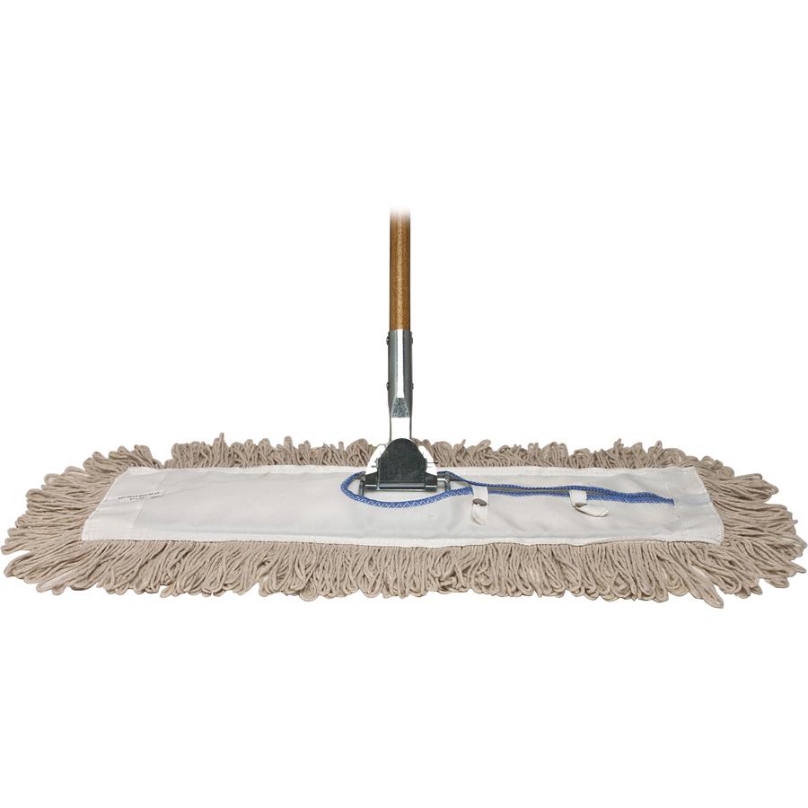 Genuine Joe Clip-On 36" Dust Mop Frame - 360&deg; Swivel, Rust Resistant, Chrome Plated, Reinforced - Chrome - Steel - 1 Each. Picture 4
