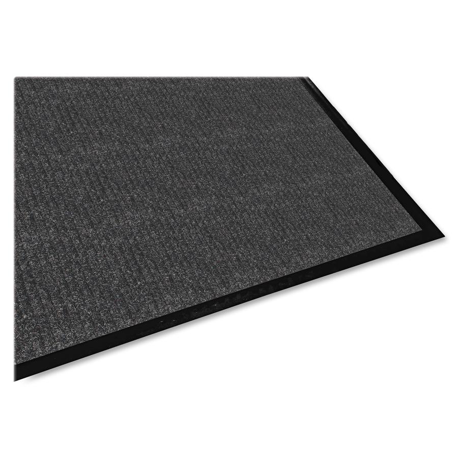 Genuine Joe Ribbed Indoor Wiper Mat - Warehouse, Hotel, Indoor - 60" Length x 36" Width - Polypropylene, Vinyl - Charcoal - 1 Each. Picture 6