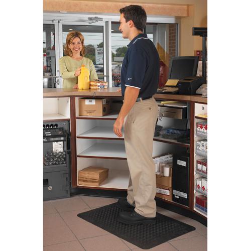 Genuine Joe Flex Step Rubber Anti-Fatigue Mats - Warehouse - 60" Length x 36" Width - Rubber - Black - 1 Each. Picture 4