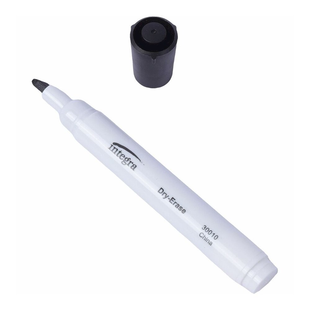 Integra Chisel Point Dry-erase Markers - Black Ink - Fiber Tip - Writing - 1 Dozen. Picture 4