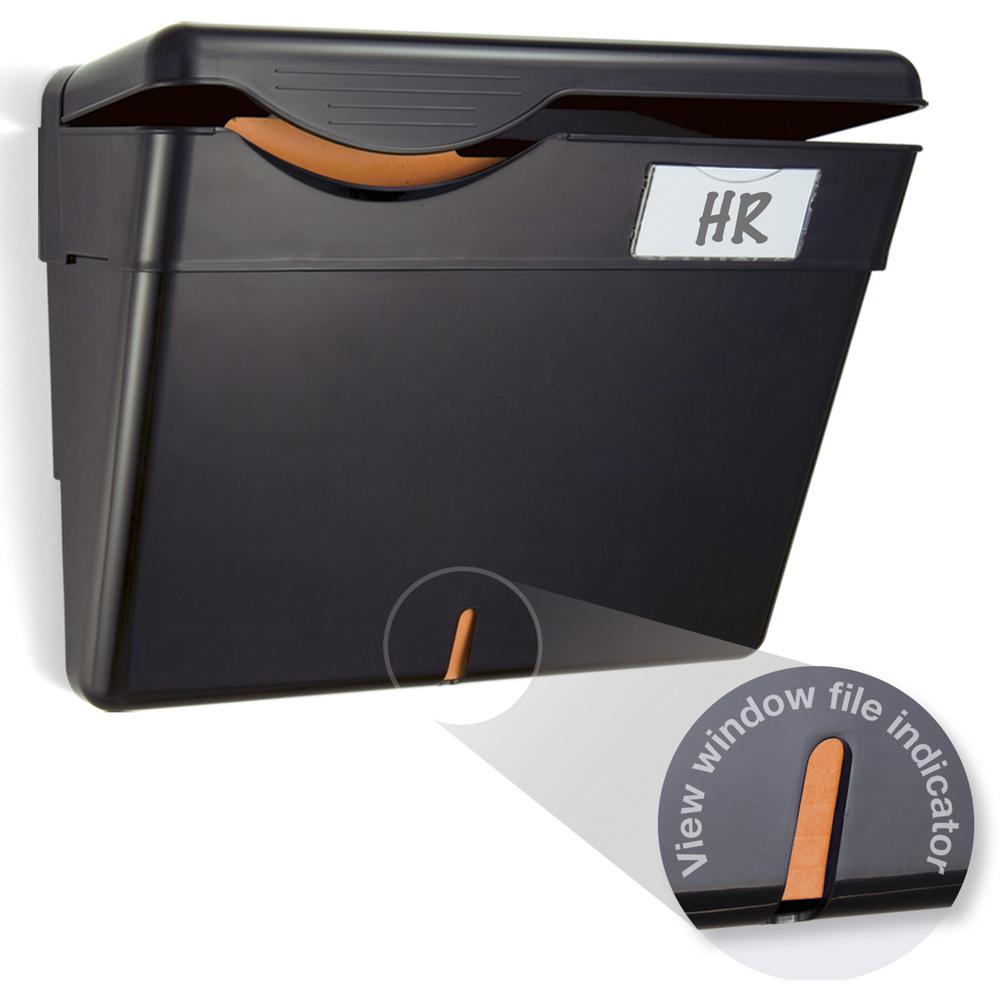 Officemate HIPAA Wall File with Cover - Black - Plastic - 1 Each. Picture 5