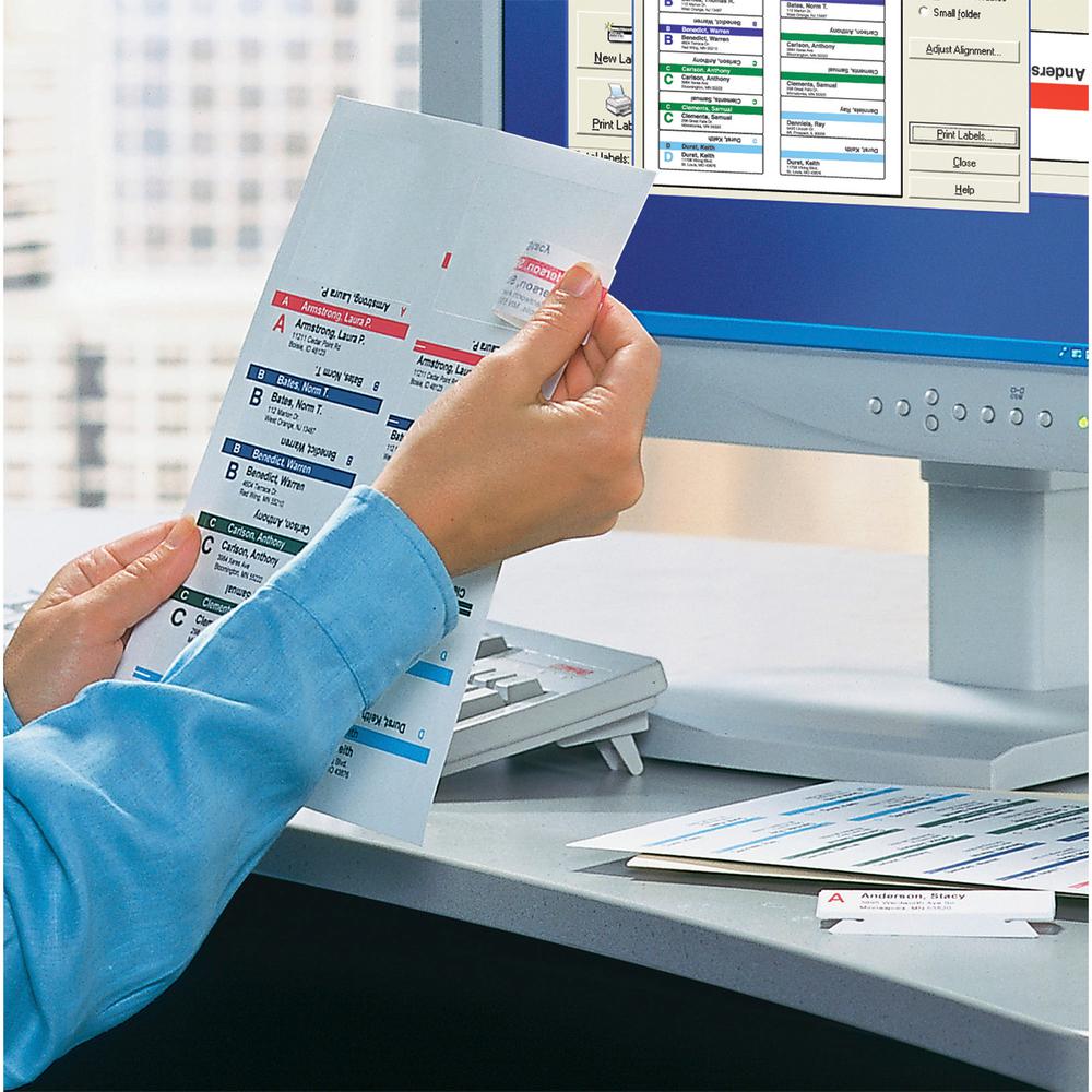 Smead Viewables Premium 3D hanging Folder Tabs and Labels - 1.25" Width x 3.50" Length. Picture 10