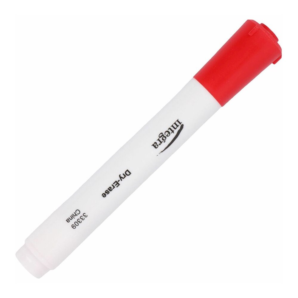 Integra Chisel Point Dry-erase Markers - Red Ink - 1 Dozen. Picture 2