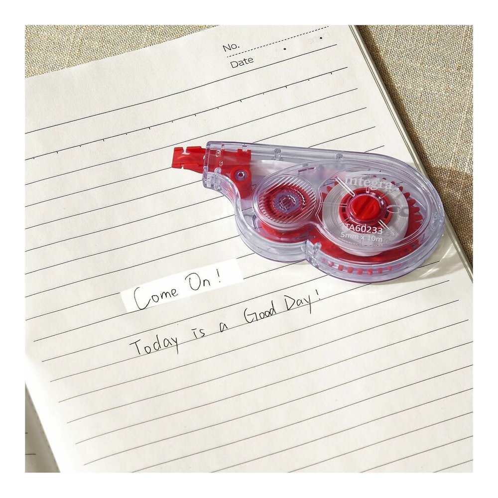 Integra Side-Apply Correction Tape - 0.20" Tape Width x 32.80 ft Tape Length - Smoke Dispenser - Tear Resistant - Smoke - 10 / Pack. Picture 2