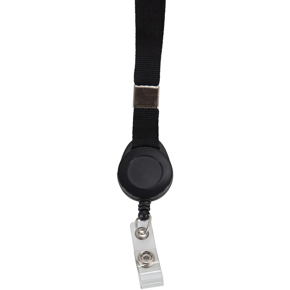 SICURIX Lanyard Card Reel - 12 / Pack - 36" Length - Black. Picture 4