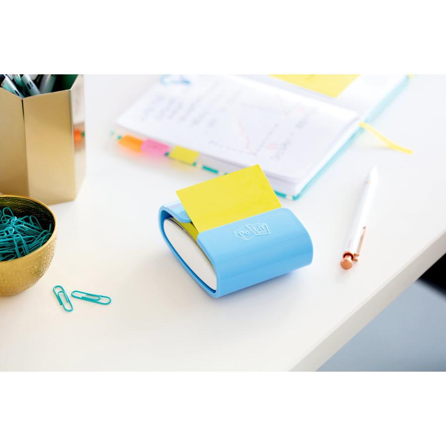 Post-it&reg; Dispenser Notes - Floral Fantasy Color Collection - 1800 - 3" x 3" - Square - 100 Sheets per Pad - Unruled - Limeade, Blue Paradise, Citron - Paper - Self-adhesive - 1800 / Pack. Picture 6