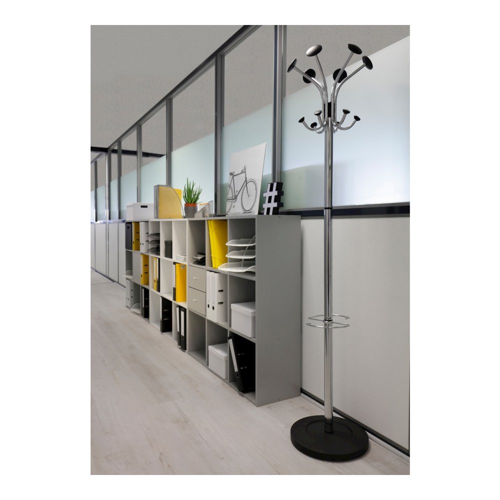 Alba Classic Coat Stand - 6 Hooks - 6 Pegs - 70.5" Height - for Garment, Clothes - Stainless Steel - 1 Each. Picture 4