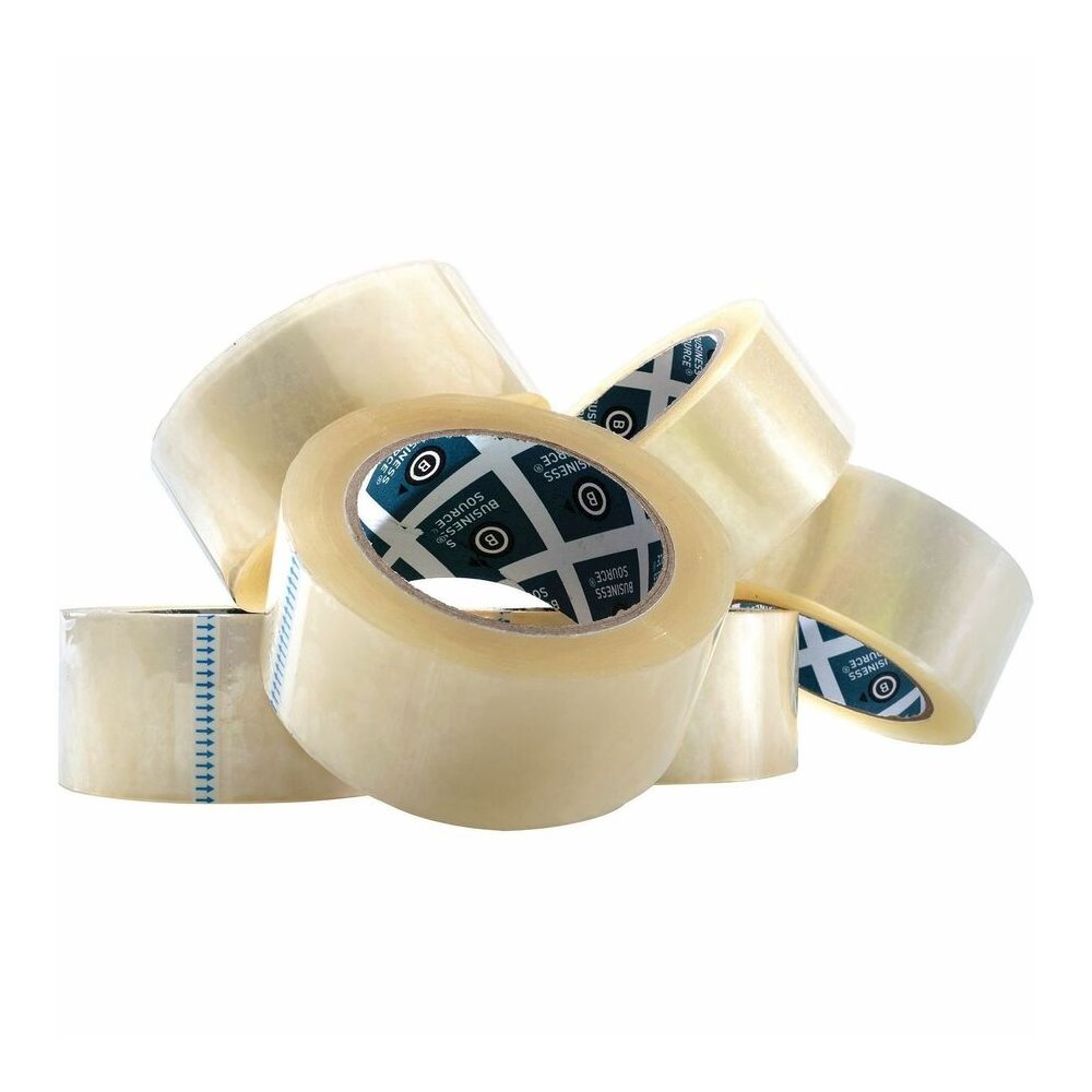 Business Source Heavy-duty Packaging Tape - 54.67 yd Length x 1.88" Width - 3" Core - Clear - Pressure-sensitive Poly - 3.54 mil - Rubber Backing - Tear Resistant, Split Resistant, Breakage Resistance. Picture 2