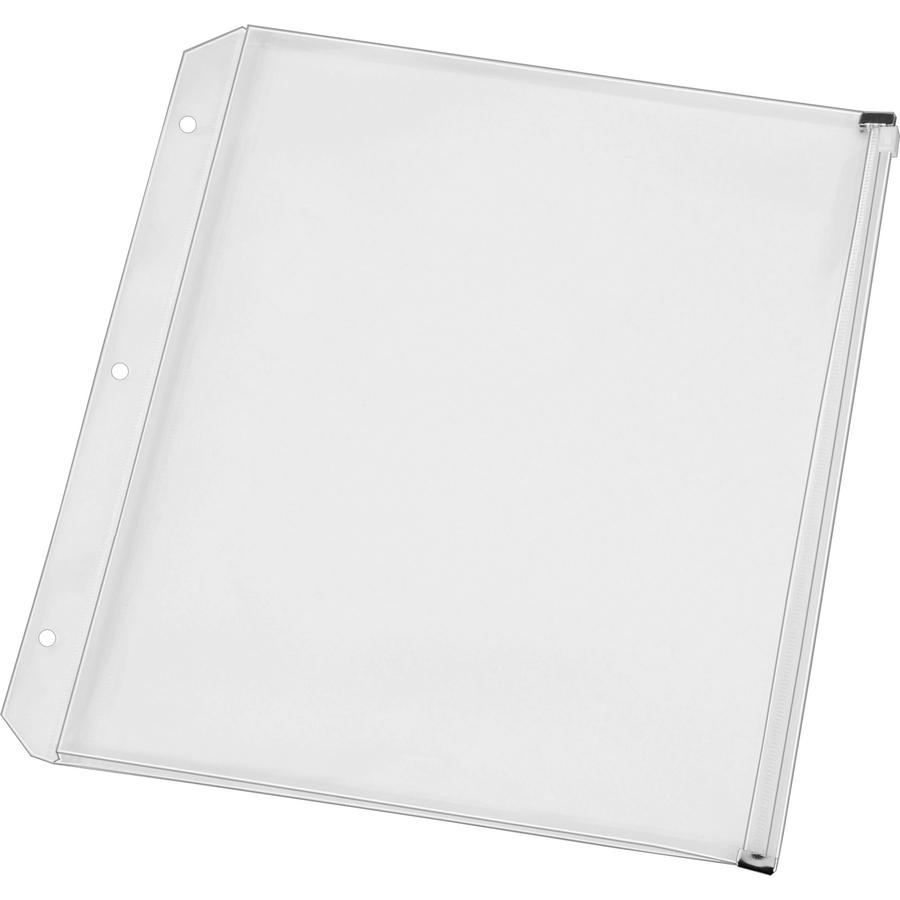 Cardinal Expanding Zipper Binder Pockets - 11.8" Height x 0.3" Width x 10.5" Length - 0.50" Maximum Capacity - 100 x Sheet Capacity - For Letter 8 1/2" x 11" Sheet - Ring Binder - Rectangular - Clear . Picture 5