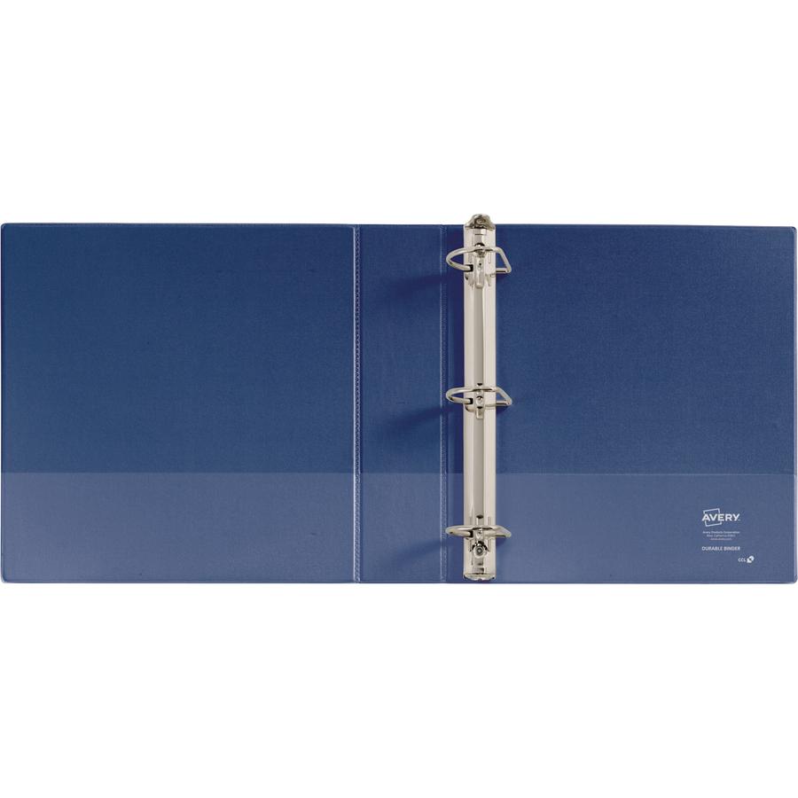 Avery&reg; Durable View 3 Ring Binder - 2" Binder Capacity - Letter - 8 1/2" x 11" Sheet Size - 530 Sheet Capacity - 3 x Slant Ring Fastener(s) - 2 Pocket(s) - Polypropylene - Recycled - Pocket, Durab. Picture 4