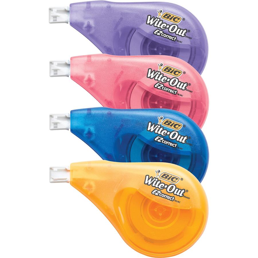 BIC Wite-Out EZ CORRECT Correction Tape - 0.20" Width x 39.90 ft Length - White Tape - 4 / Pack - White. Picture 4