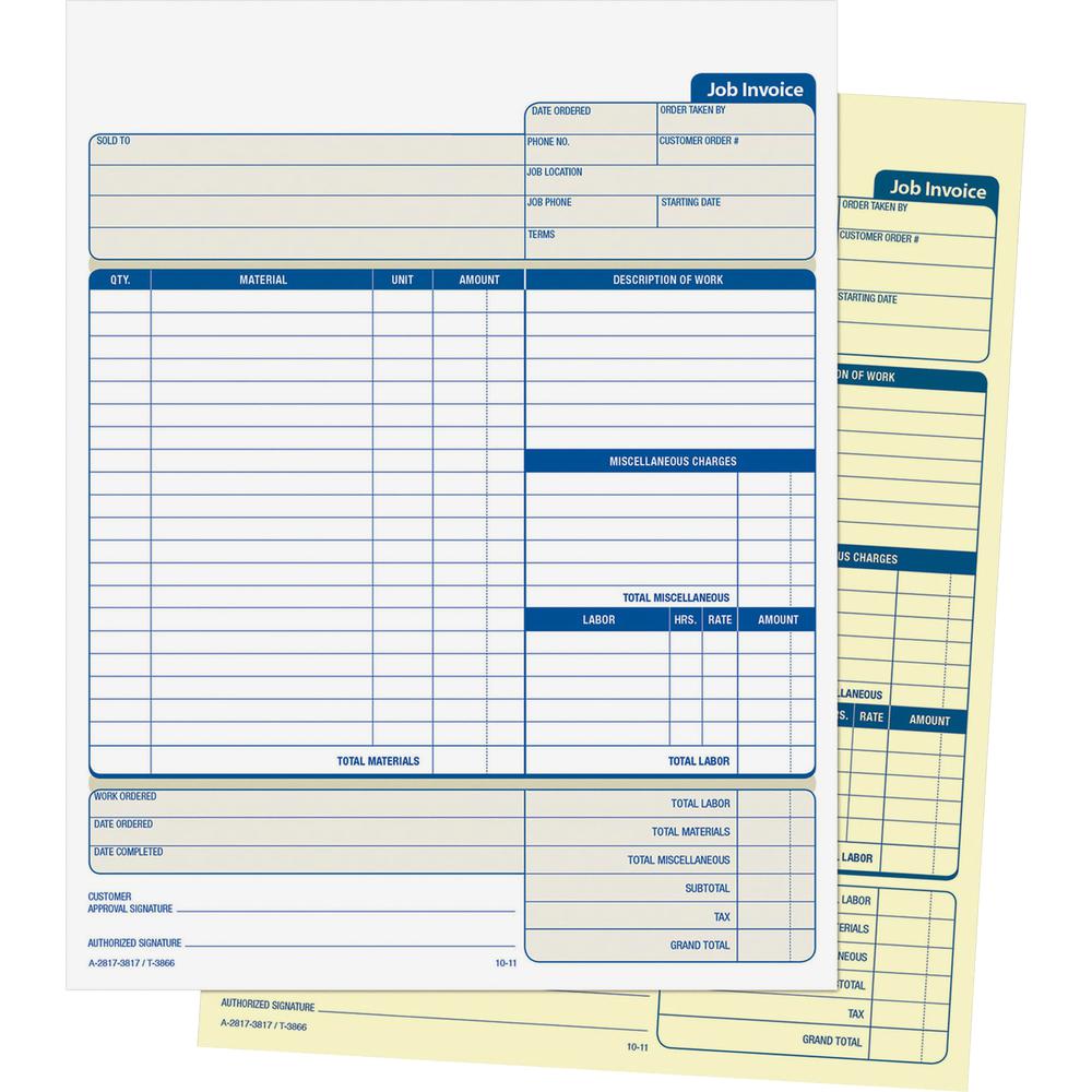 Adams Contractor Forms - 100 Sheet(s) - 2 PartCarbonless Copy - 8.50" x 11.43" Form Size - White - 1 Each. Picture 4