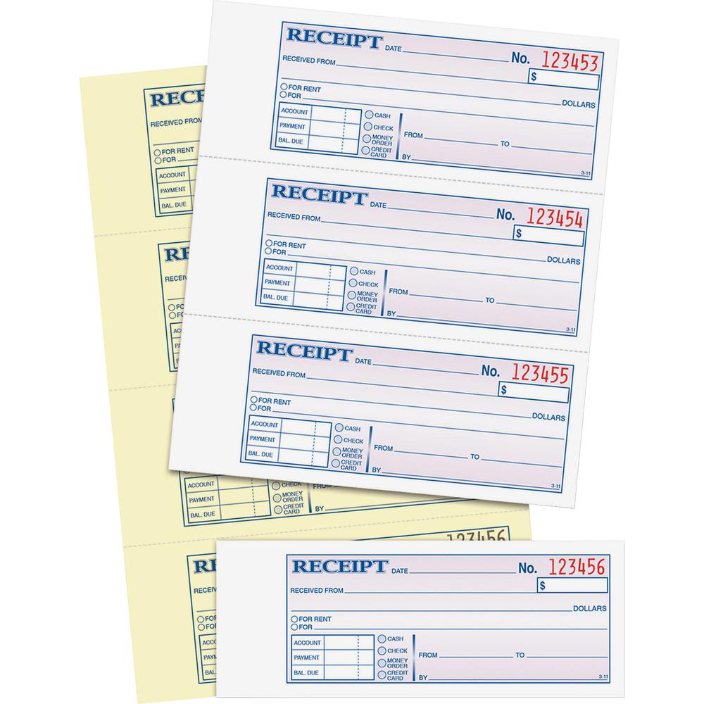 Adams Money/Rent Receipt Book - 200 Sheet(s) - Tape Bound - 2 PartCarbonless Copy - 7.62" x 11" Sheet Size - White - 1 Each. Picture 5
