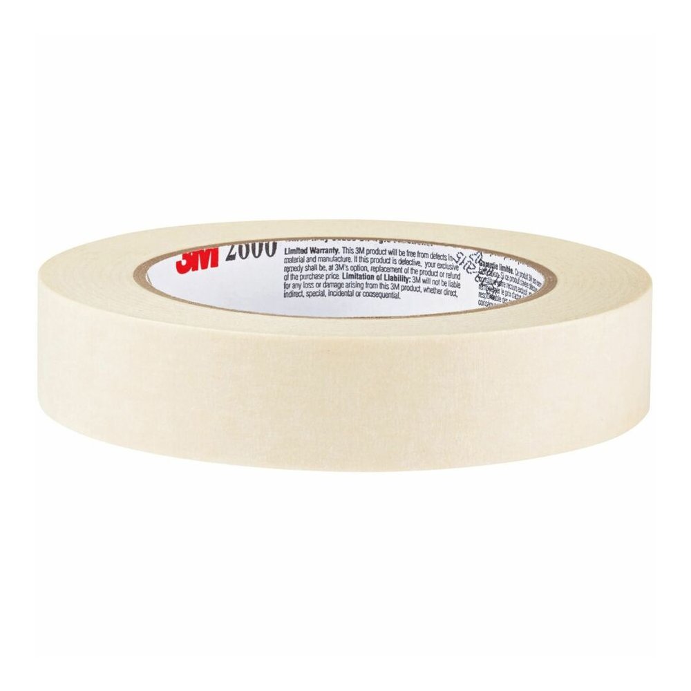 Highland Economy Masking Tape - 60 yd Length x 0.71" Width x 4.4 mil Thickness - 3" Core - Tan - Rubber Backing - For Labeling, Bundling, Wrapping, Mounting, Holding - 12 / Pack. Picture 2