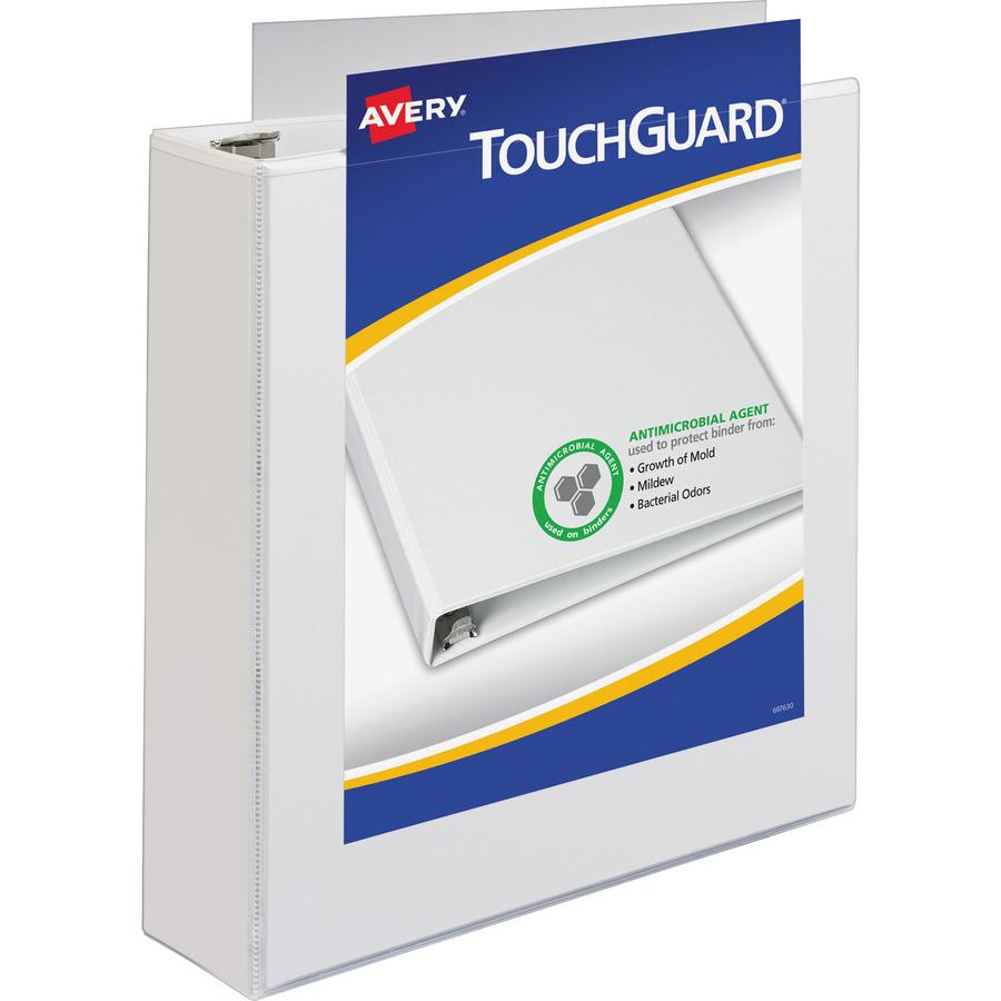 Avery&reg; TouchGuard View 3 Ring Binder - 2" Binder Capacity - Letter - 8 1/2" x 11" Sheet Size - 530 Sheet Capacity - 3 x Slant Ring Fastener(s) - 4 Pocket(s) - Polypropylene - Recycled - Pocket, Du. Picture 3