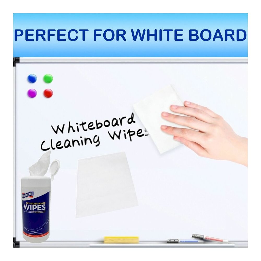 Genuine Joe Dry Erase Board Cleaning Wipes - 5.90" Width x 8.25" Length - Used as Shadow Remover, Ghost Remover - Non-toxic, Low Odor - White - 50/Tub - 1 Each. Picture 4