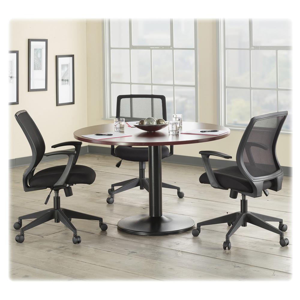 Lorell Essentials Round Conference Table Steel Base - Round Base - 28.50" Height x 23.63" Width x 23.63" Depth - Conferencing - Assembly Required - Black - Steel Base Material - 1 Each. Picture 2