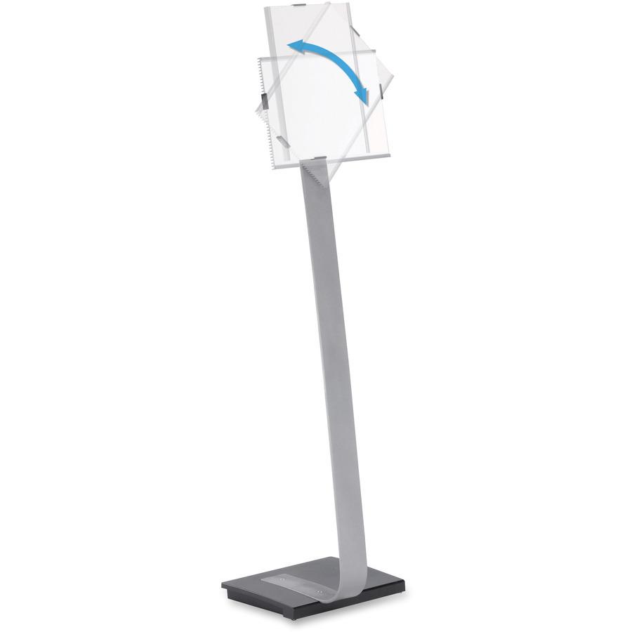 DURABLE&reg; INFO SIGN Letter Floor Stand - 8.5" x 11" Sign - 40.5" - 46.5" Height - Rectangular Shape - Acrylic, Stainless Steel - Updateable - Silver - 1 Pack. Picture 2