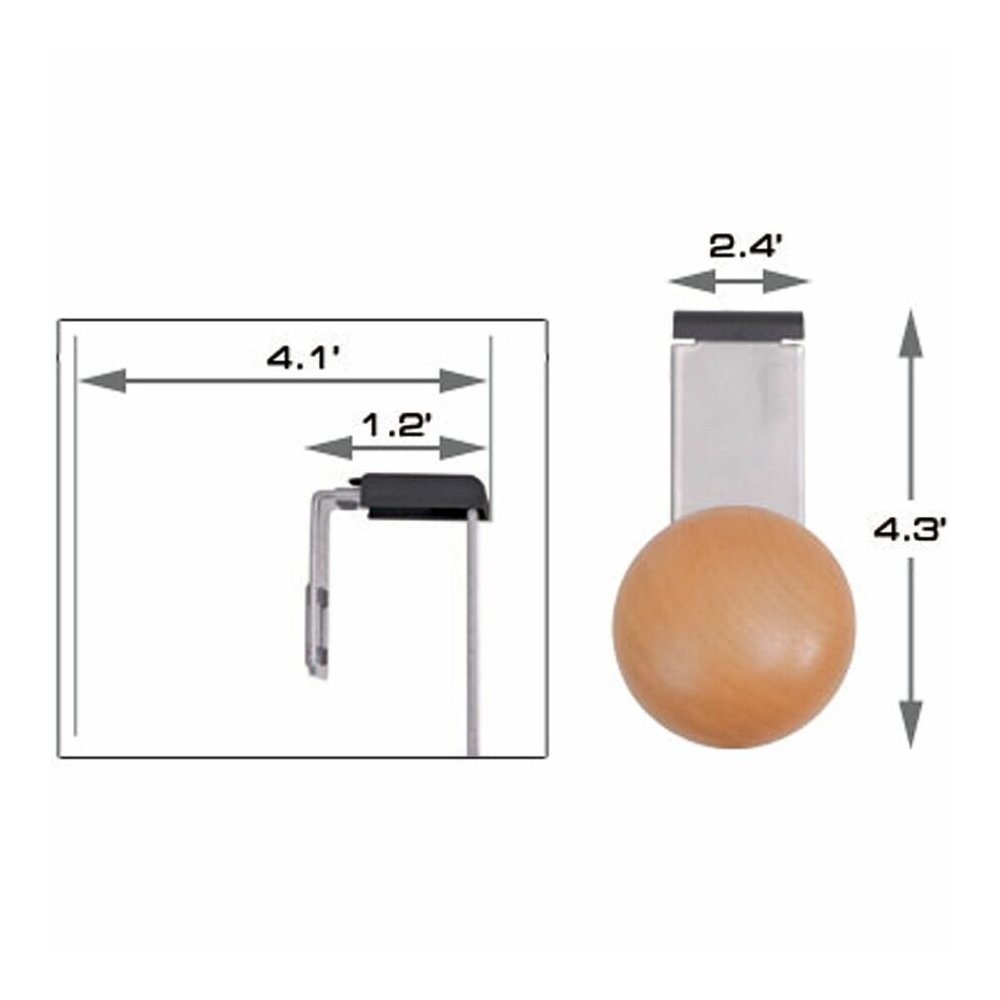 Alba Cubicle Single Garment Peg - 1 Pegs - 4.6" Height x 2.4" Width - for Garment - Silver, Brown - 1 Each. Picture 3