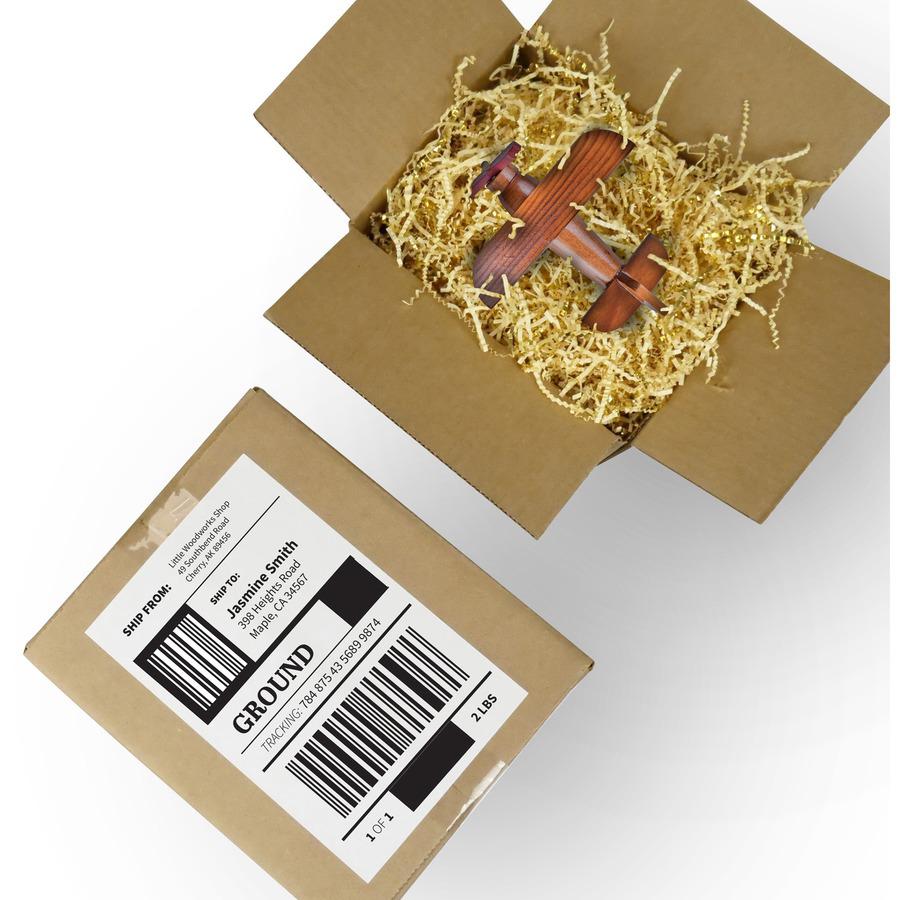 MACO White Laser/Ink Jet Internet Shipping Label - 5 1/2" Width x 8 1/2" Length - Permanent Adhesive - Rectangle - Inkjet, Laser - White - 2 / Sheet - 200 / Box - Lignin-free. Picture 5