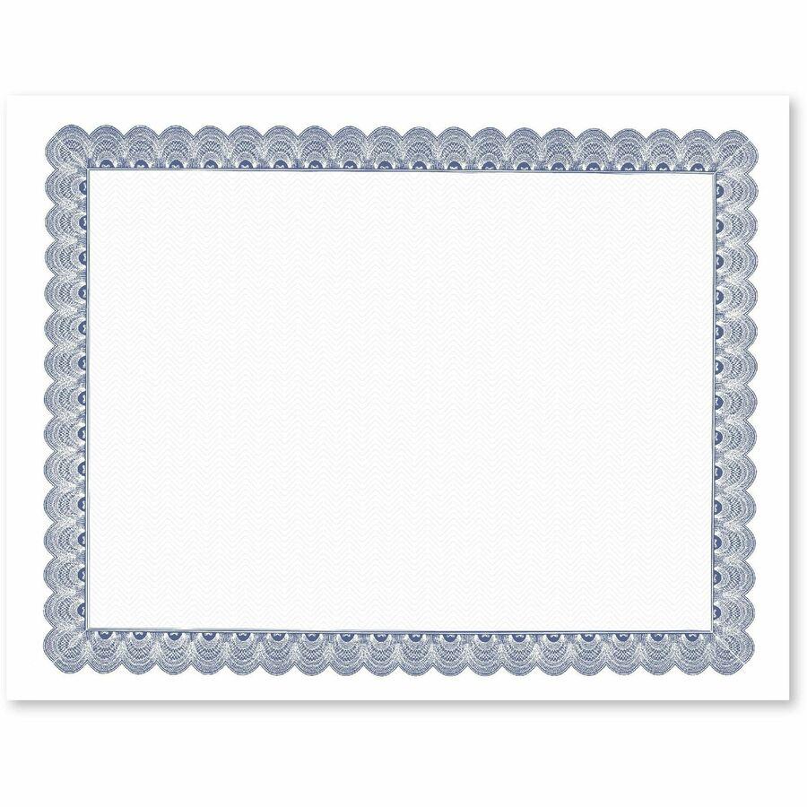 Geographics Conventional Blue Certificate - 24 lb Basis Weight - 11" x 8.5" - Inkjet, Laser Compatible - Blue with White Border - Parchment Paper - 50 / Pack. Picture 3