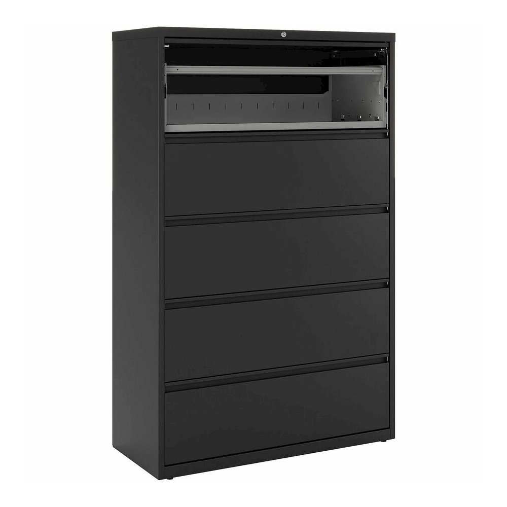 Lorell Fortress Series Lateral File - 42" Width x 18.6" Depth x 67.7" Height - 5 x Drawer(s) for File - Letter, Legal, A4 - Lateral - Interlocking, Label Holder, Leveling Glide, Ball-bearing Suspensio. Picture 6