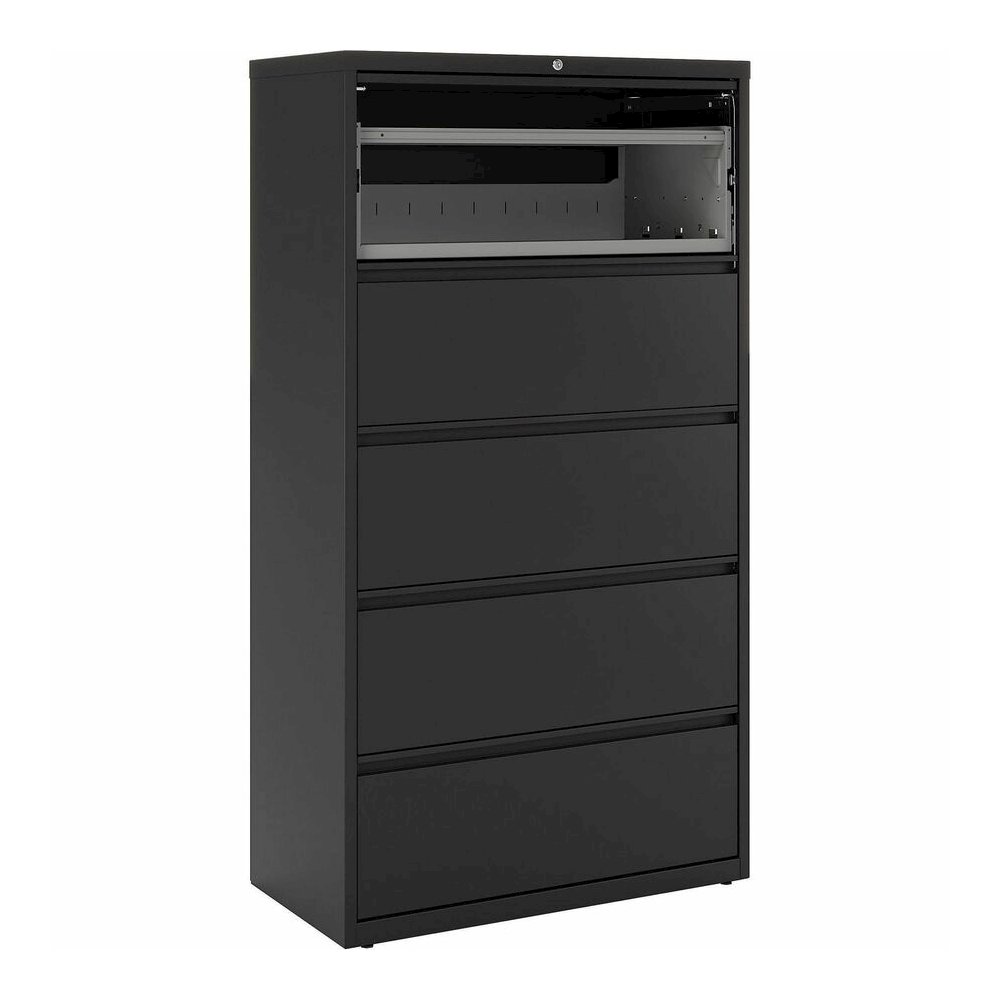 Lorell Fortress Series Lateral File - 36" Width x 18.6" Depth x 67.7" Height - 5 x Drawer(s) for File - Letter, Legal, A4 - Lateral - Rust Proof, Interlocking, Leveling Glide, Ball-bearing Suspension,. Picture 6