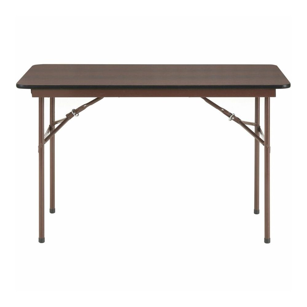 Lorell Economy Folding Table - Melamine Rectangle Top - 500 lb Capacity - 48" Table Top Length x 24" Table Top Width x 0.63" Table Top Thickness - 29" Height - Mahogany - 1 Each. Picture 5