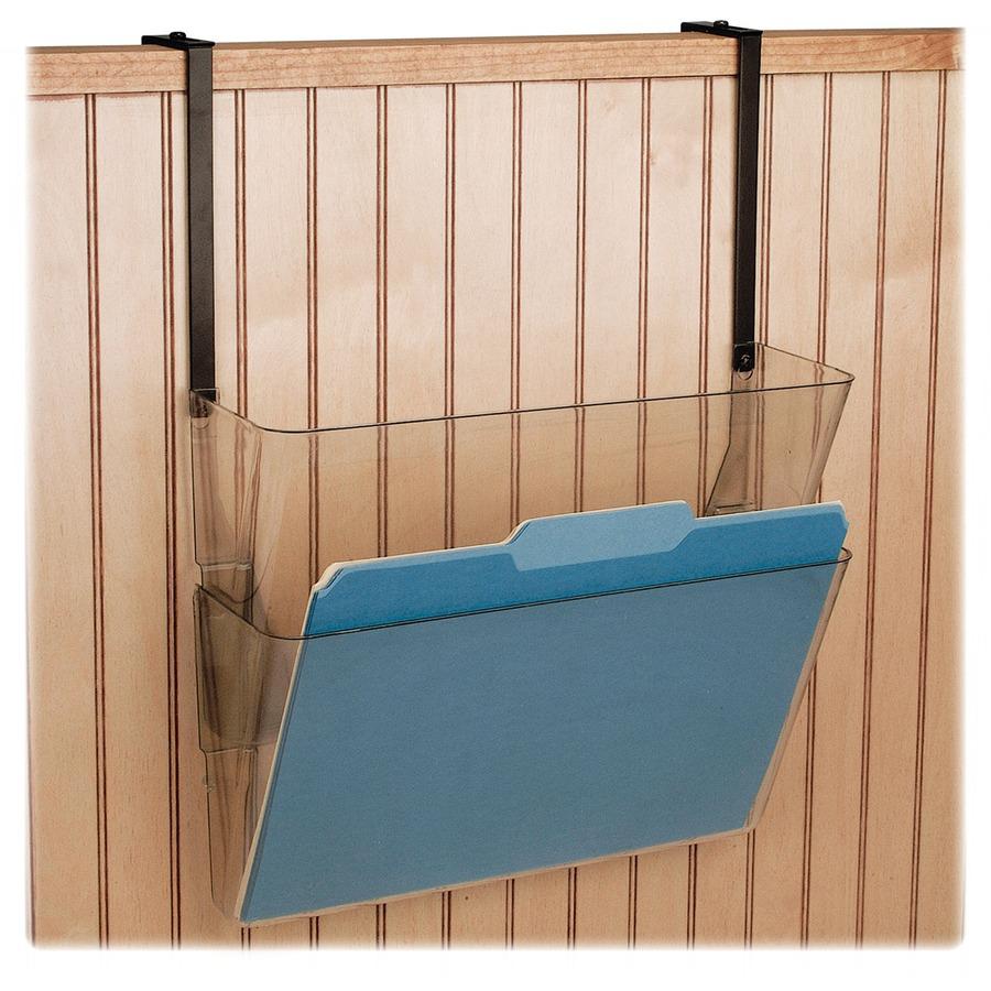 Officemate Mountable Wall File, Clear, 2PK - 10.6" Height x 13" Width x 4.1" Depth - Clear - Plastic - 2 / Box. Picture 3