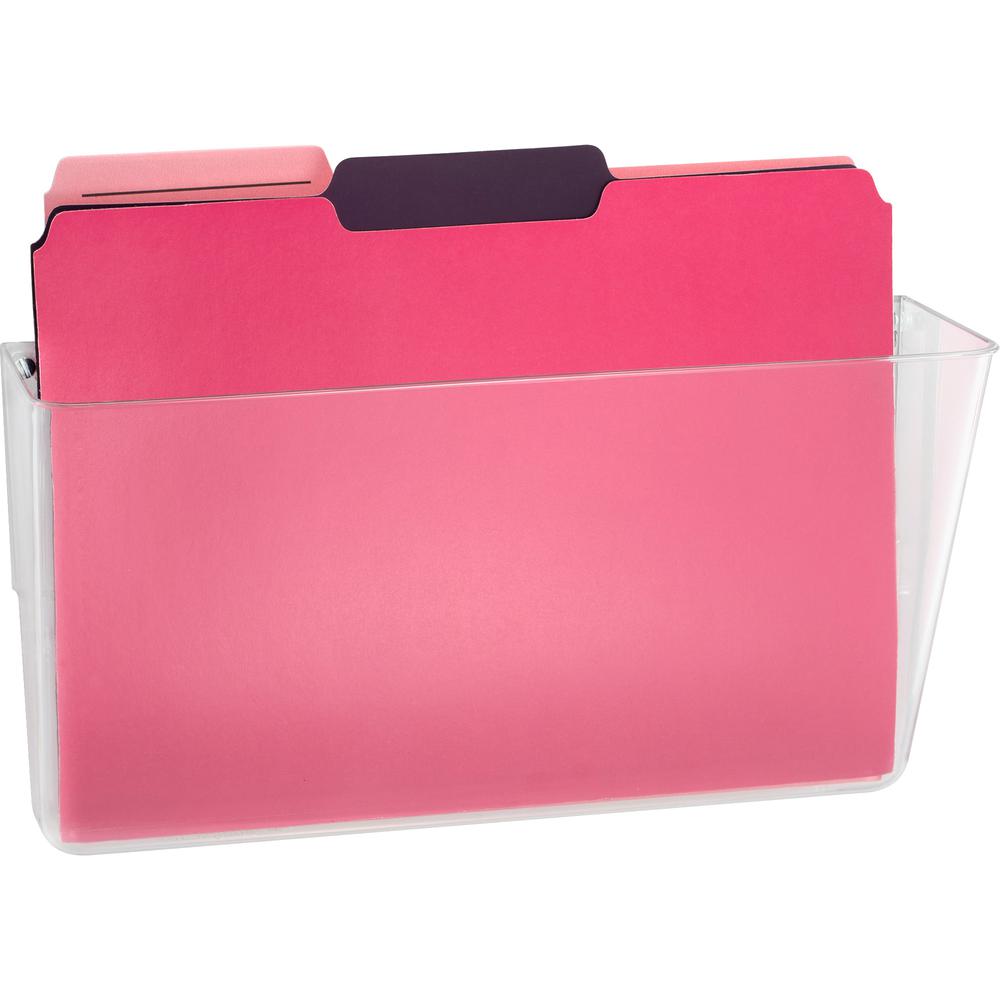 Officemate Mountable Wall File - 7" Height x 13" Width x 4.1" Depth - Clear - Plastic - 1 Each. Picture 4