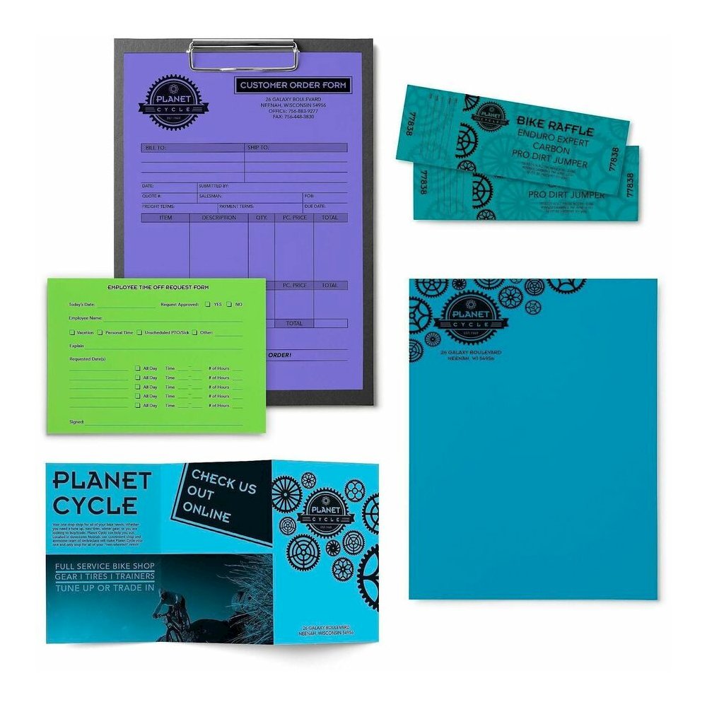 Astrobrights Color Copy Paper - "Cool" , 5 Assorted Colours - Letter - 8 1/2" x 11" - 24 lb Basis Weight - Acid-free, Lignin-free - Martian Green, Terrestrial Teal, Lunar Blue, Celestial Blue, Venus V. Picture 2