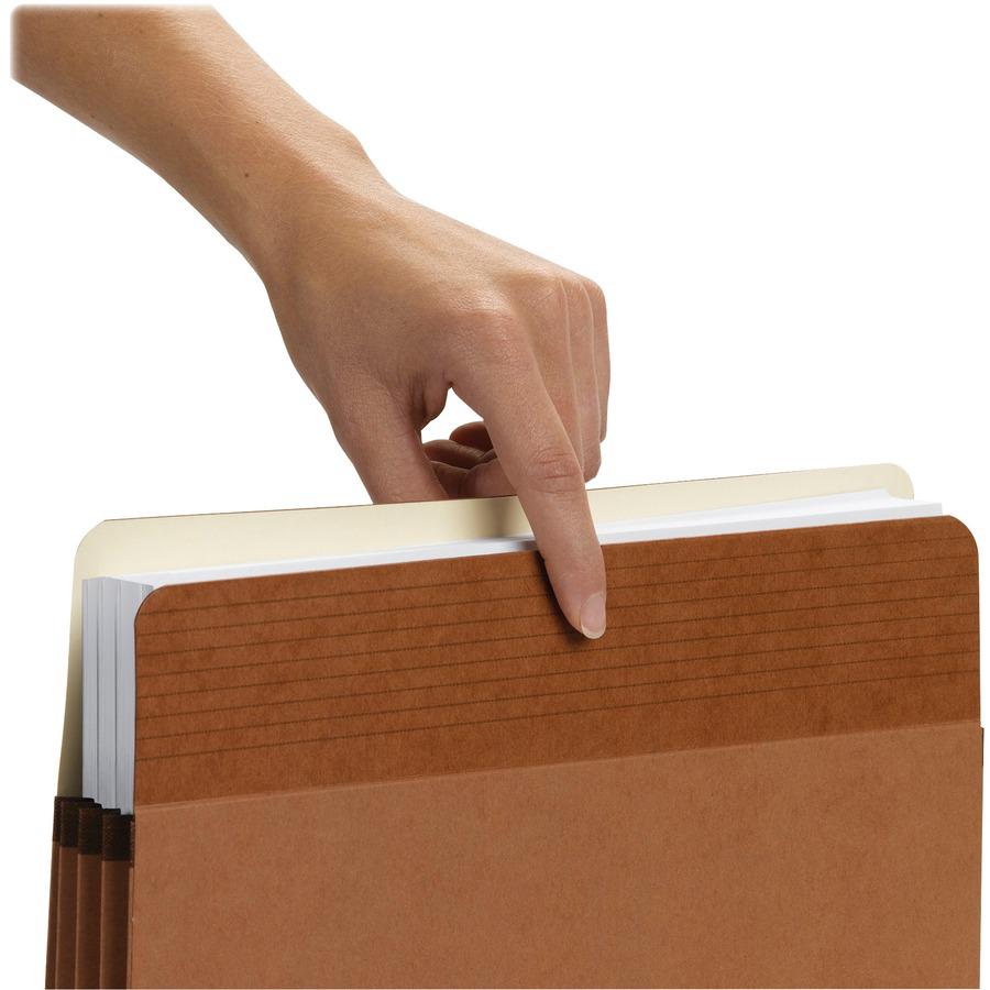 Smead Easy Grip Straight Tab Cut Legal Recycled File Pocket - 8 1/2" x 14" - 5 1/4" Expansion - Redrope - Redrope - 30% Recycled - 10 / Box. Picture 10