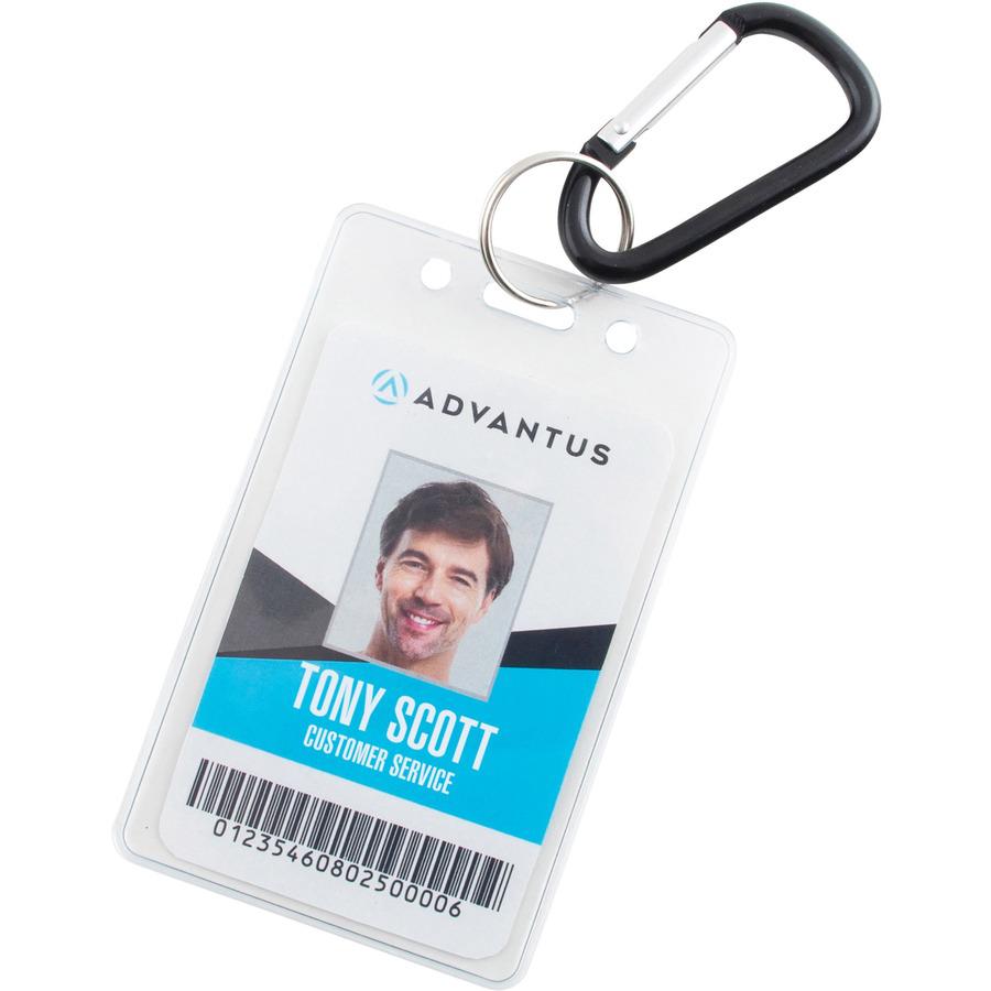 Advantus Split Key Ring Carabiner Key Ring - Aluminum - 10 / Pack - Black. Picture 4